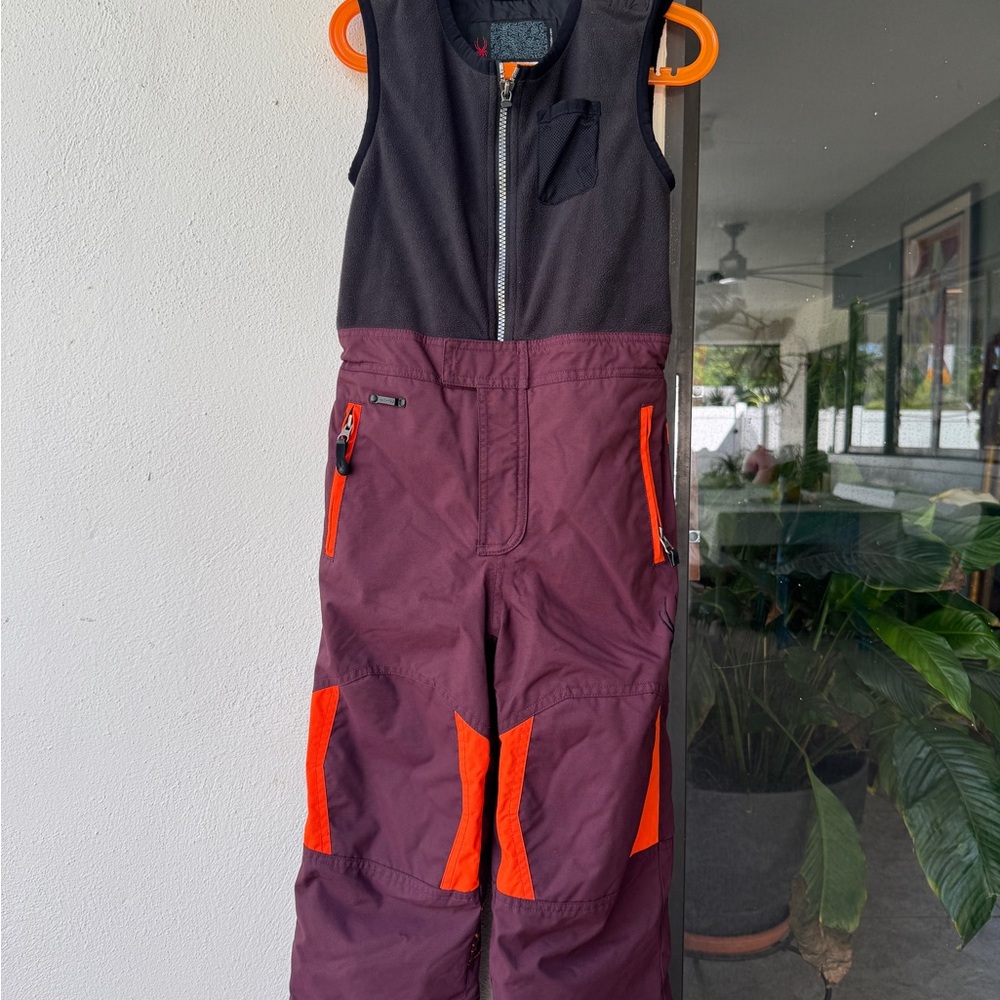 Stylish Spider Kids One Piece Snowsuit - Black and Orange